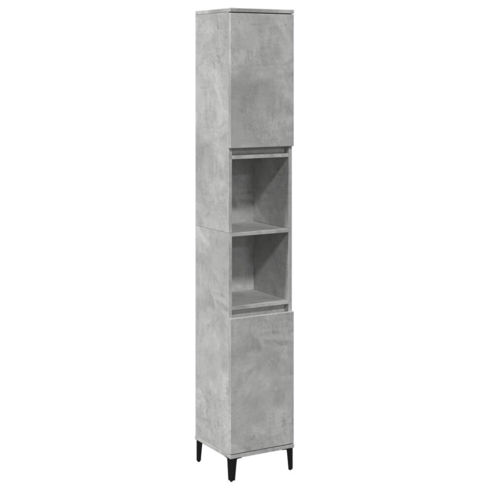 Vidaxl Bathroom Cabinet Cupboard Vanity Unit Concrete Engineered Wood Grey