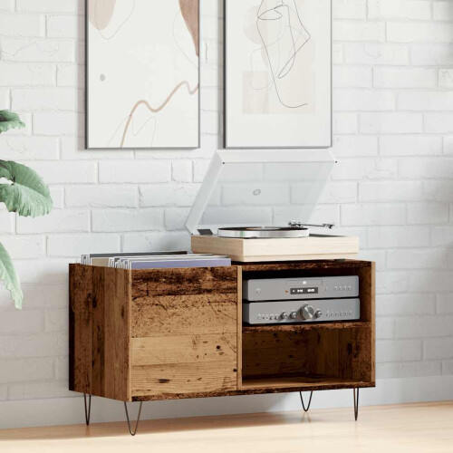 VidaXL vidaXL Record Cabinet Record Player Stand Sideboard Old Wood Engineered Wood 2