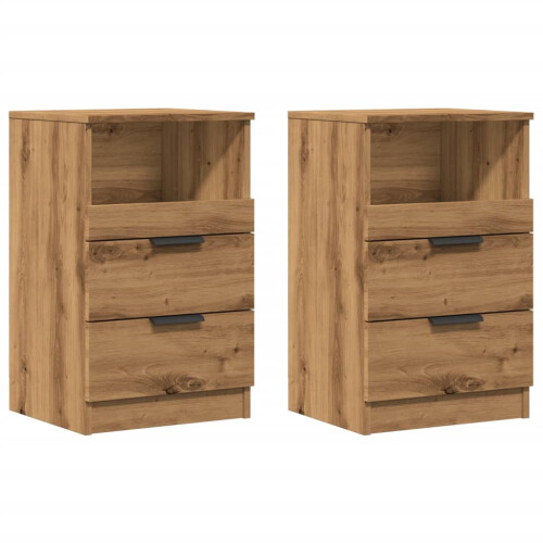 VidaXL vidaXL Bedside Cabinets Nightstand Bed Table 2 pcs Artisan Oak Engineered Wood