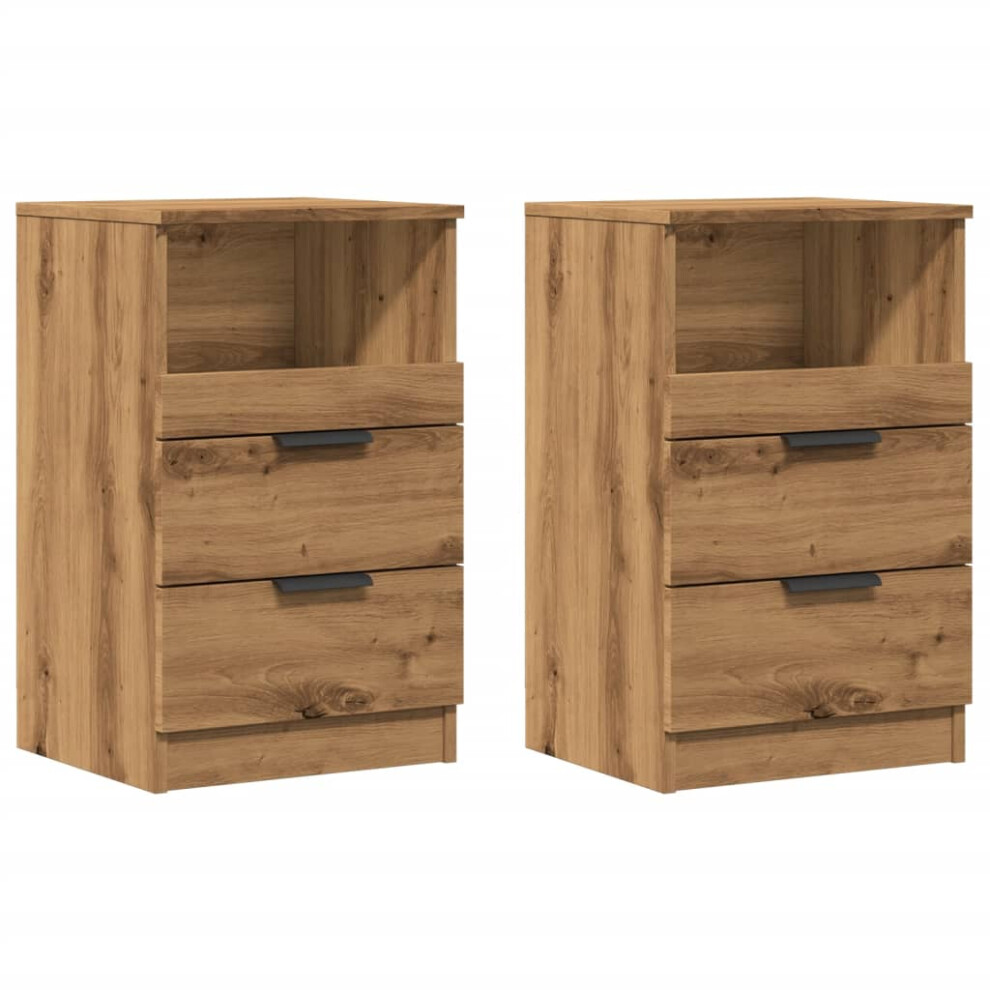 vidaXL Bedside Cabinets Nightstand Bed Table 2 pcs Artisan Oak Engineered Wood