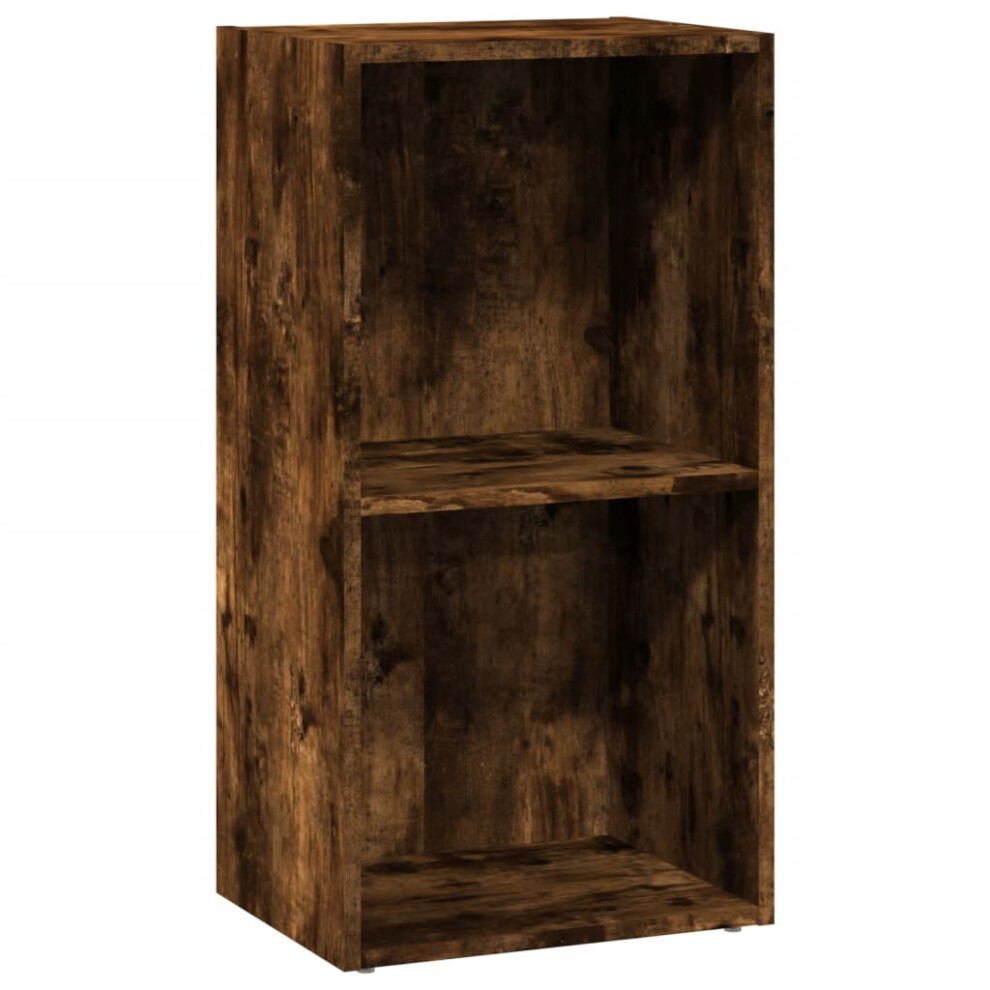 vidaXL Bookcase Bookshelf Rack Storage Cabinet Smoked Oak Engineered Wood