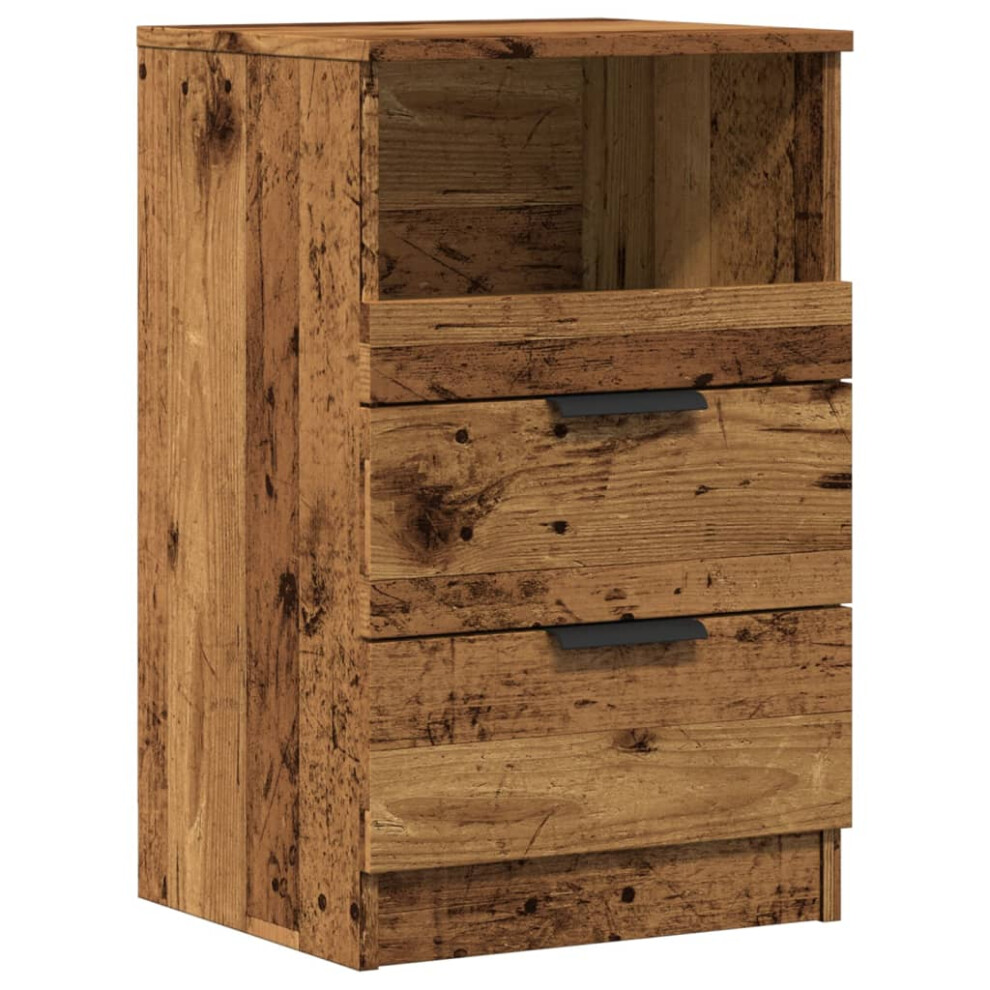Vidaxl Bedside Cabinets Nightstand Bed Table 2 Pcs Old Wood Engineered Wood