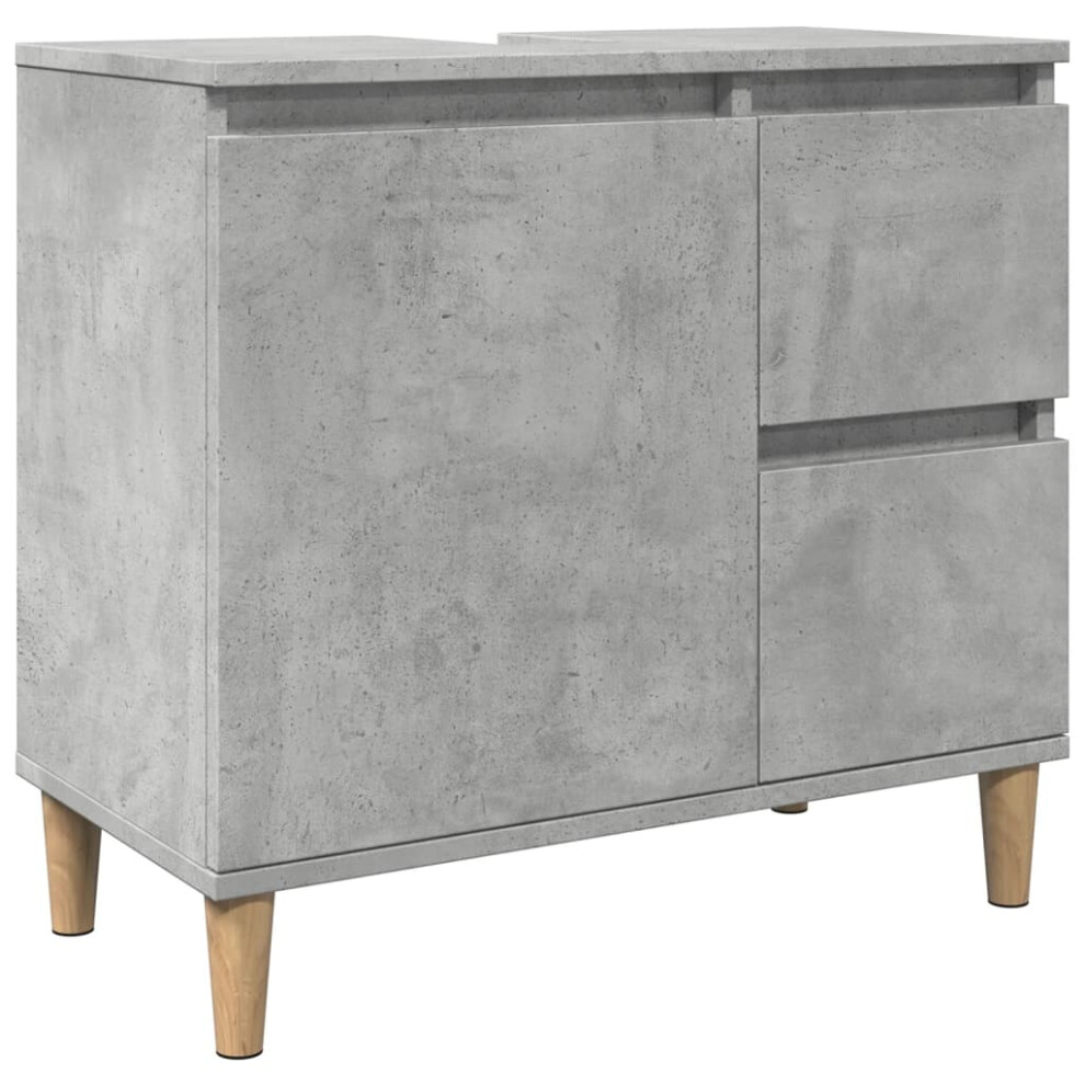 vidaXL Sink Cabinet Vanity Unit Storage Cupboard Concrete Grey Engineered Wood