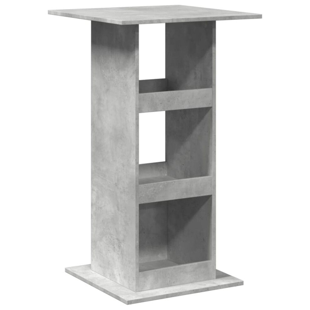 vidaXL Bar Table with Storage Pub Bistro Table Concrete Grey Engineered Wood