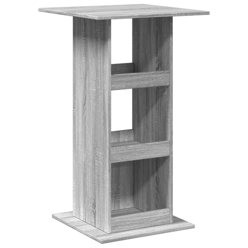 Vidaxl Bar Table With Storage Pub Bistro Table Grey Sonoma Engineered Wood