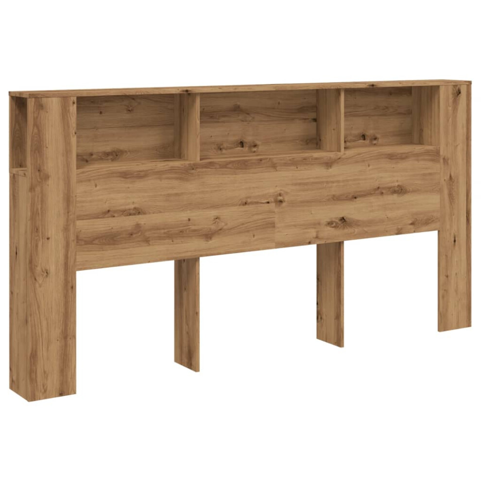 vidaXL Headboard Cabinet Bookcase Bed Headboard Artisian Oak Engineered Wood