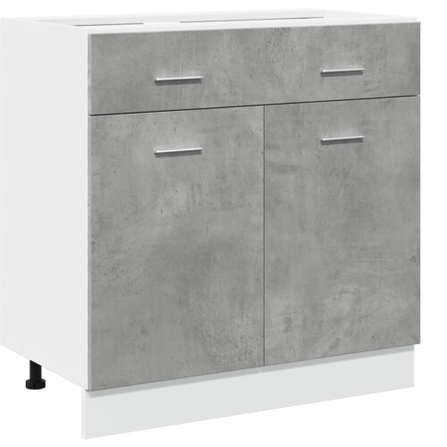 VidaXL vidaXL Drawer Bottom Cabinet Kitchen Cabinet Concrete Grey Engineered Wood 1