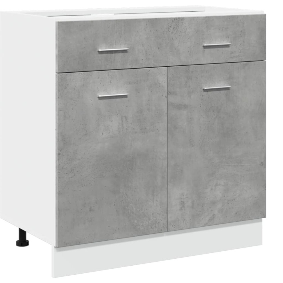 Vidaxl Drawer Bottom Cabinet Kitchen Cabinet Concrete Grey Engineered Wood 8721158436160