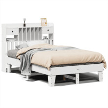 vidaXL Bed Frame without Mattress Bed Base White 135x190 cm Solid Wood Pine