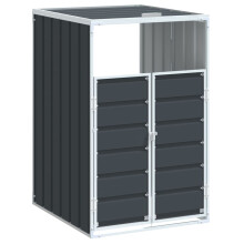 vidaXL Wheelie Bin Storage for Single Bin Garden Trash Cover Anthracite Steel