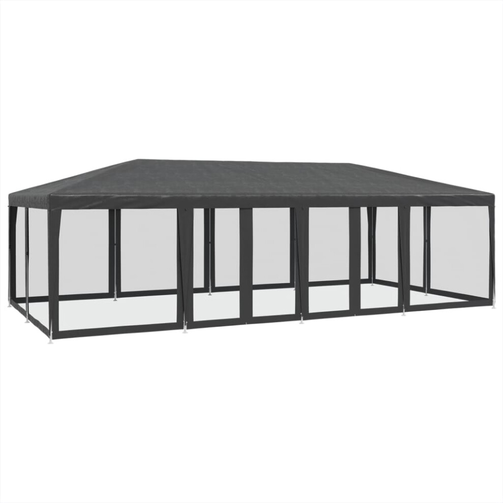 vidaXL Party Tent With 12 Mesh Sidewalls Party Gazebo Canopy Anthracite HDPE