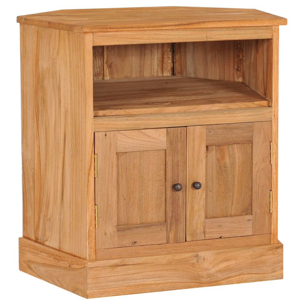 Vidaxl Solid Teak Wood Corner Sideboard Wooden Side Storage Cabinet Cupboard