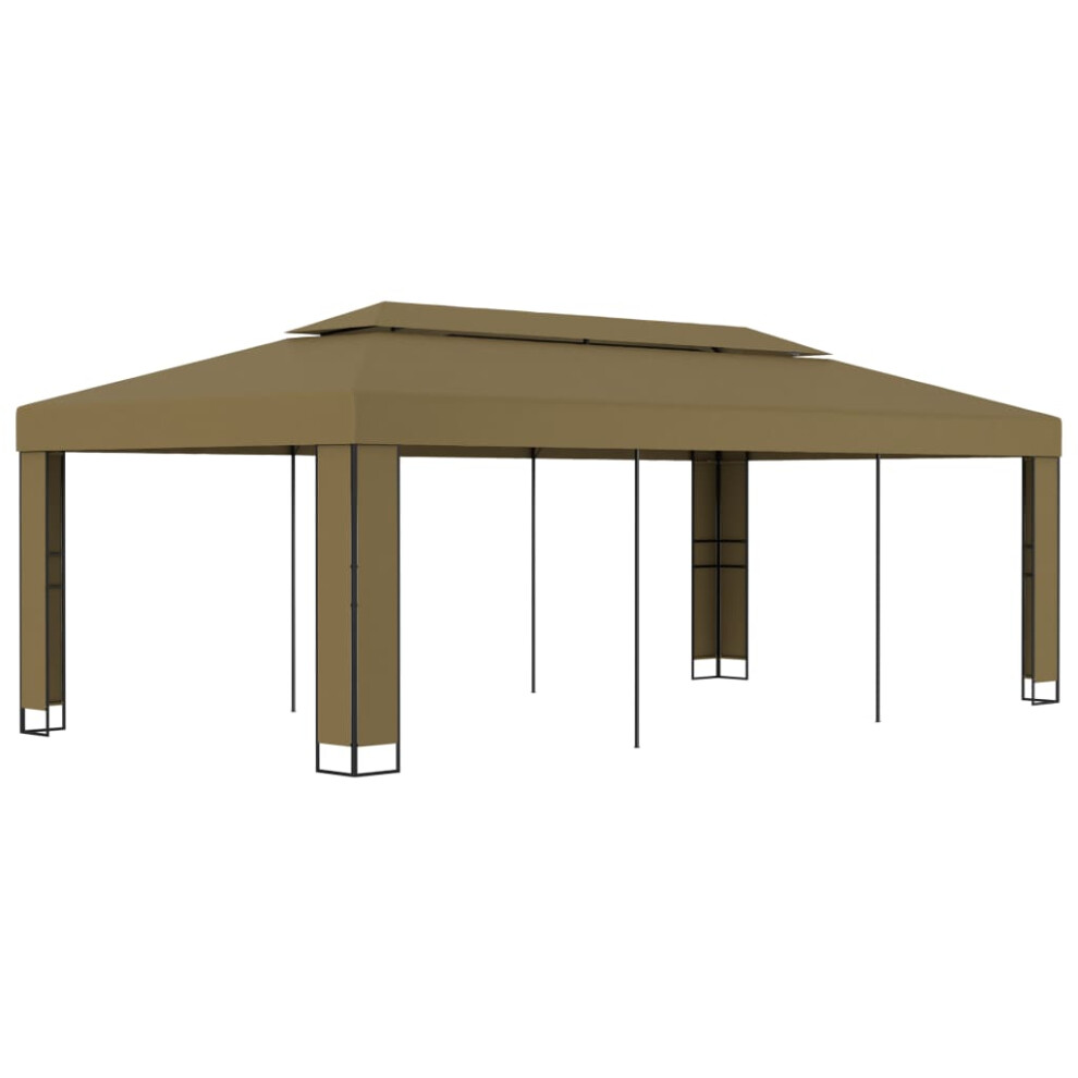 Vidaxl Gazebo With Double Roof Taupe 180 G/M² Patio Canopy Shelter Party Tent