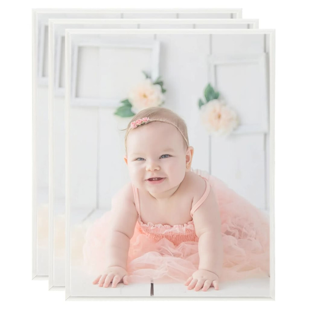 vidaXL 3x Photo Frames Collage for Wall Silver 40x50cm MDF Decor Picture Frame