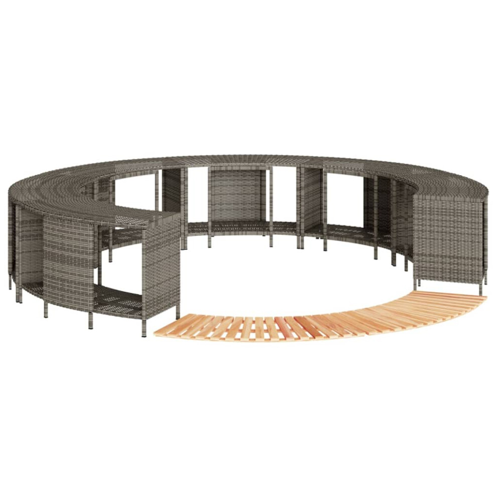 New Vidaxl Hot Tub Surround Spa Surround Poly Rattan And Solid Wood Acacia Grey