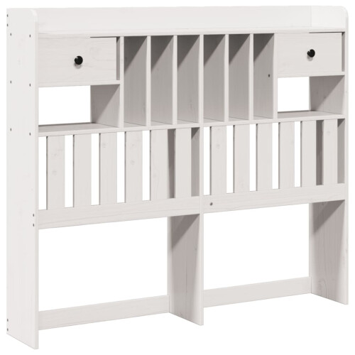 VidaXL vidaXL Headboard with Storage Bedroom Bed Header White 135 cm Solid Wood Pine 1