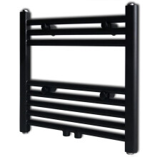 Straight Steel Towel Rail Central Heating Bathroom Radiator Black 480 x 480 mm