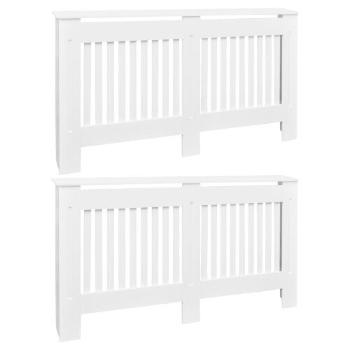 VidaXL vidaXL 2x Radiator Covers White MDF 152cm Heating Shelf Cabinet Accessory