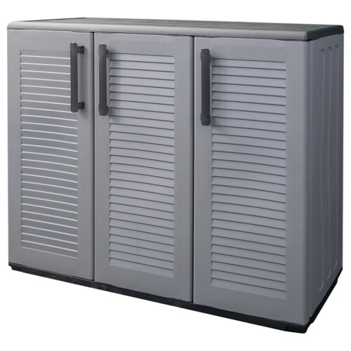 VidaXL vidaXL Gartenschrank Grau und Schwarz 102x37x84 cm PP