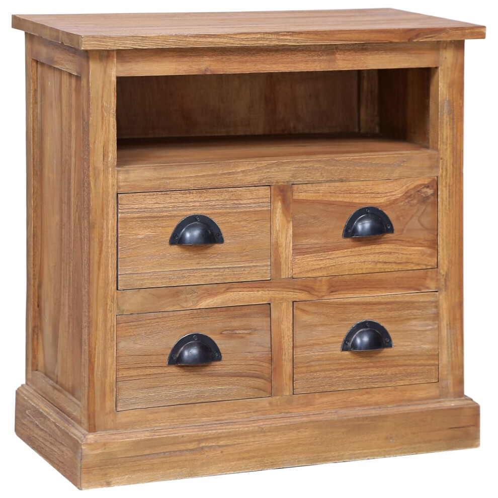Vidaxl Solid Teak Side Cabinet Home Interior Furniture Drawer Wall Sideboard