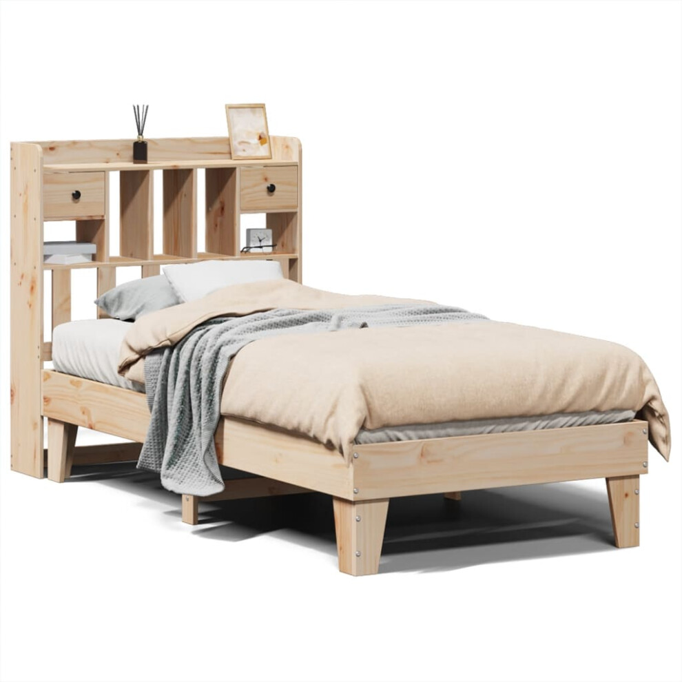 Vidaxl Bed Frame Without Mattress Bed 75X190 Cm Single Solid Wood Pine Small