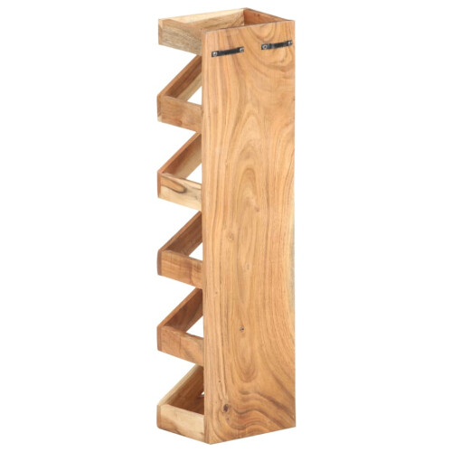 VidaXL vidaXL Solid Acacia Wood Wine Rack for 5 Bottles Bottle Holder Wall Mounted 2
