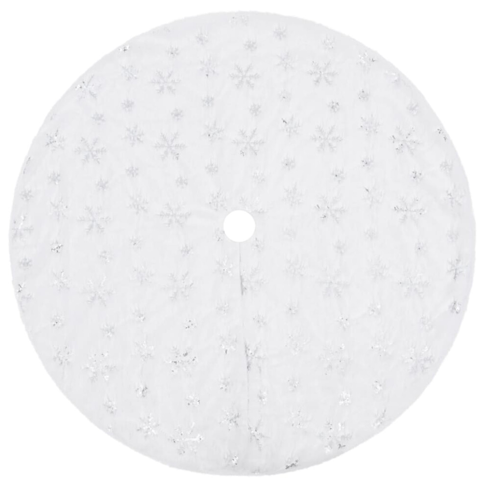 vidaXL Luxury Christmas Tree Skirt White 150 cm Faux Christmas Tree Base Mat-image-OPC-PFJZN62-NEW