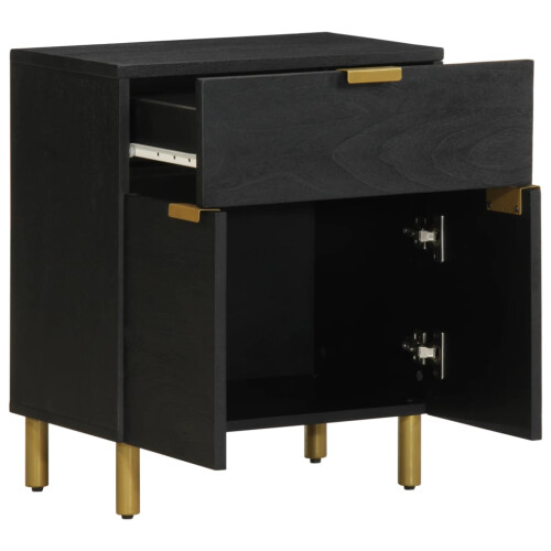 VidaXL vidaXL Bedside Cabinet Nightstand Bed Table Bed Cabinet Black Engineered Wood 1
