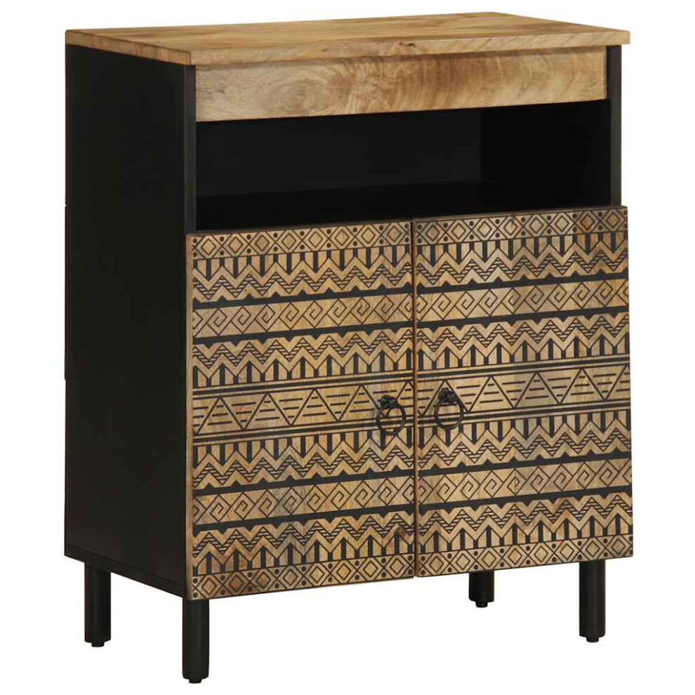Vidaxl Sideboard Cupboard Storage Cabinet Highboard Solid Rough Wood Mango