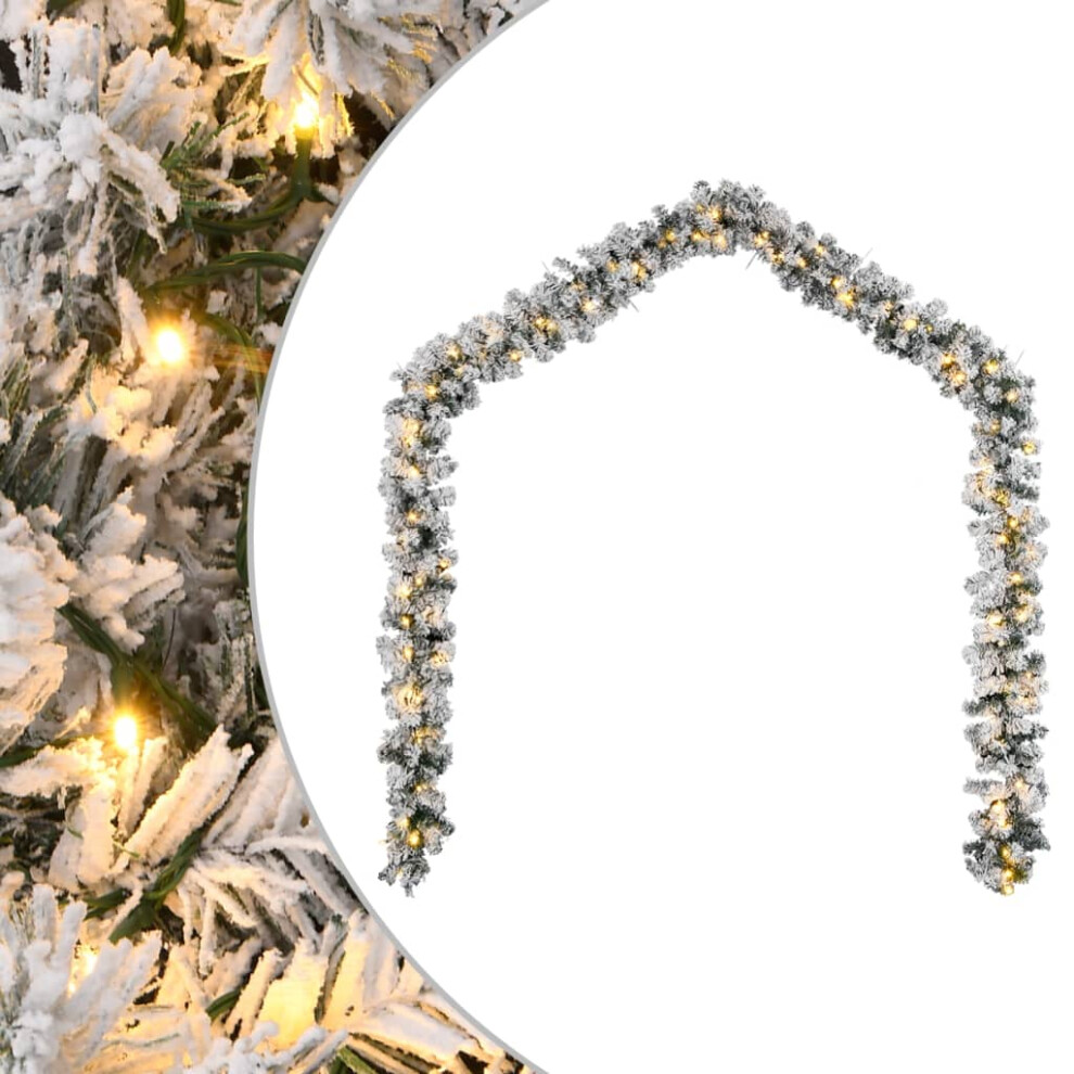 Vidaxl Christmas Garland With Led Lights Christmas Wreath Xmas Decor Pvc Green