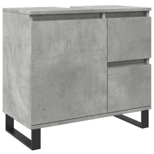VidaXL vidaXL Bathroom Sink Cabinet Storage Cupboard Concrete Grey Engineered Wood 1