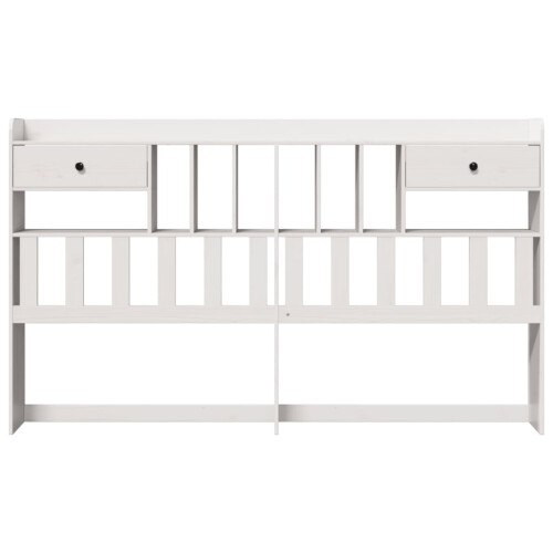 VidaXL vidaXL Headboard with Storage Bedroom Bed Header White 180 cm Solid Wood Pine 2