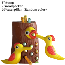 (Large) Toddler Baby Montessori Toy Magnetic Woodpecker Catching Worms Feeding Game