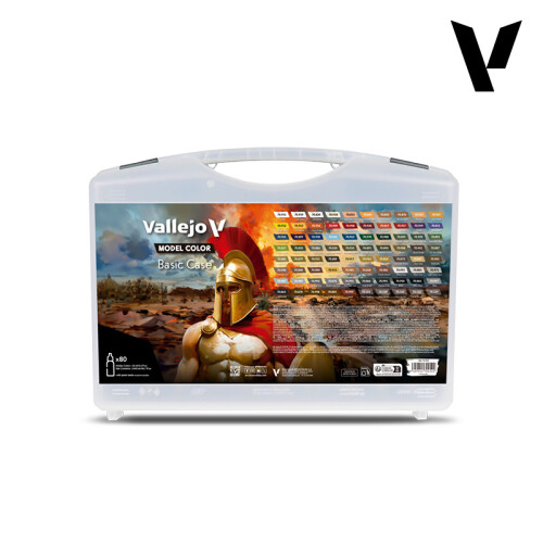 VAL70252 - AV Vallejo Model Color Set - Basic (75 Cols, 5 Aux & Case)
