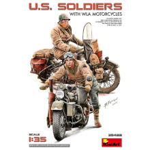 MIN35422 - Miniart 1:35 - U.S. Soldiers w/ MLA Motorcycles