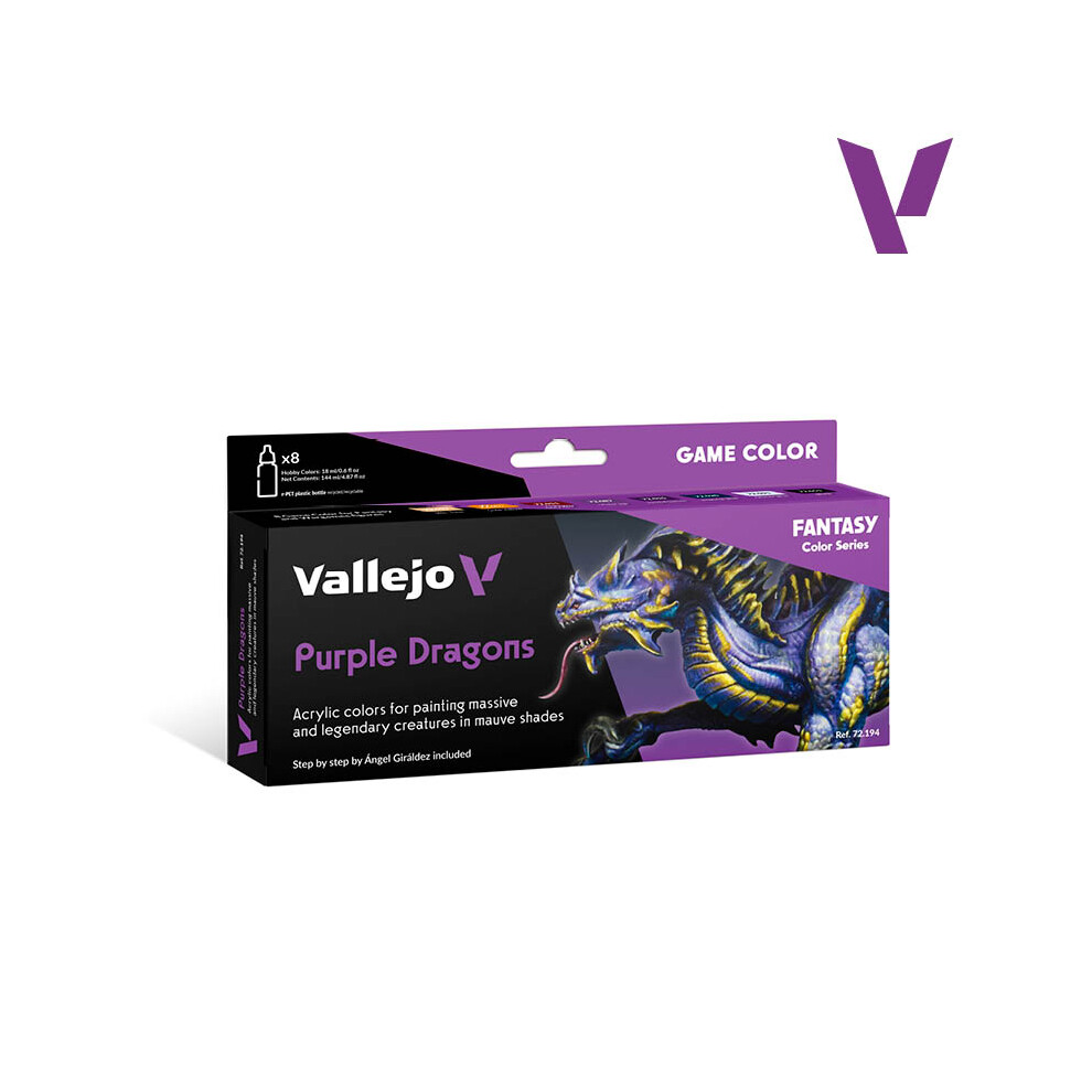 VAL72194 - AV Vallejo Game Color Set - Purple Dragons (x8)