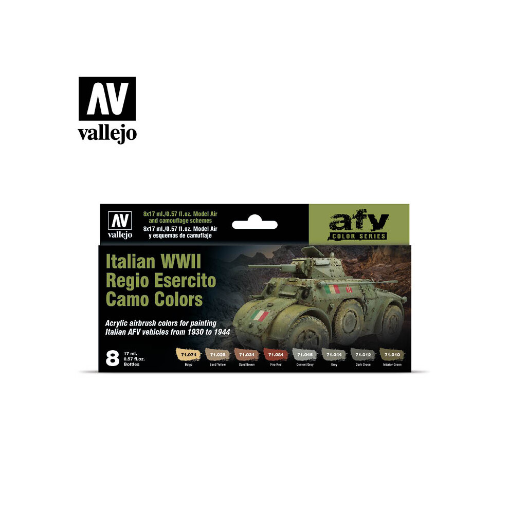 VAL71645 - AV Vallejo Model Air Set - Italian WWII Camo Colors (x8)