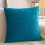 2 Pack de coussins décoratifs carrés en velours rayé bleu 2