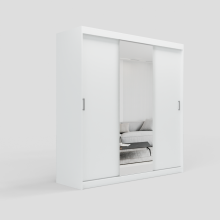 (200cm /+8 drawers, White) ELUKS Modern Sliding Door Wardrobe OVI
