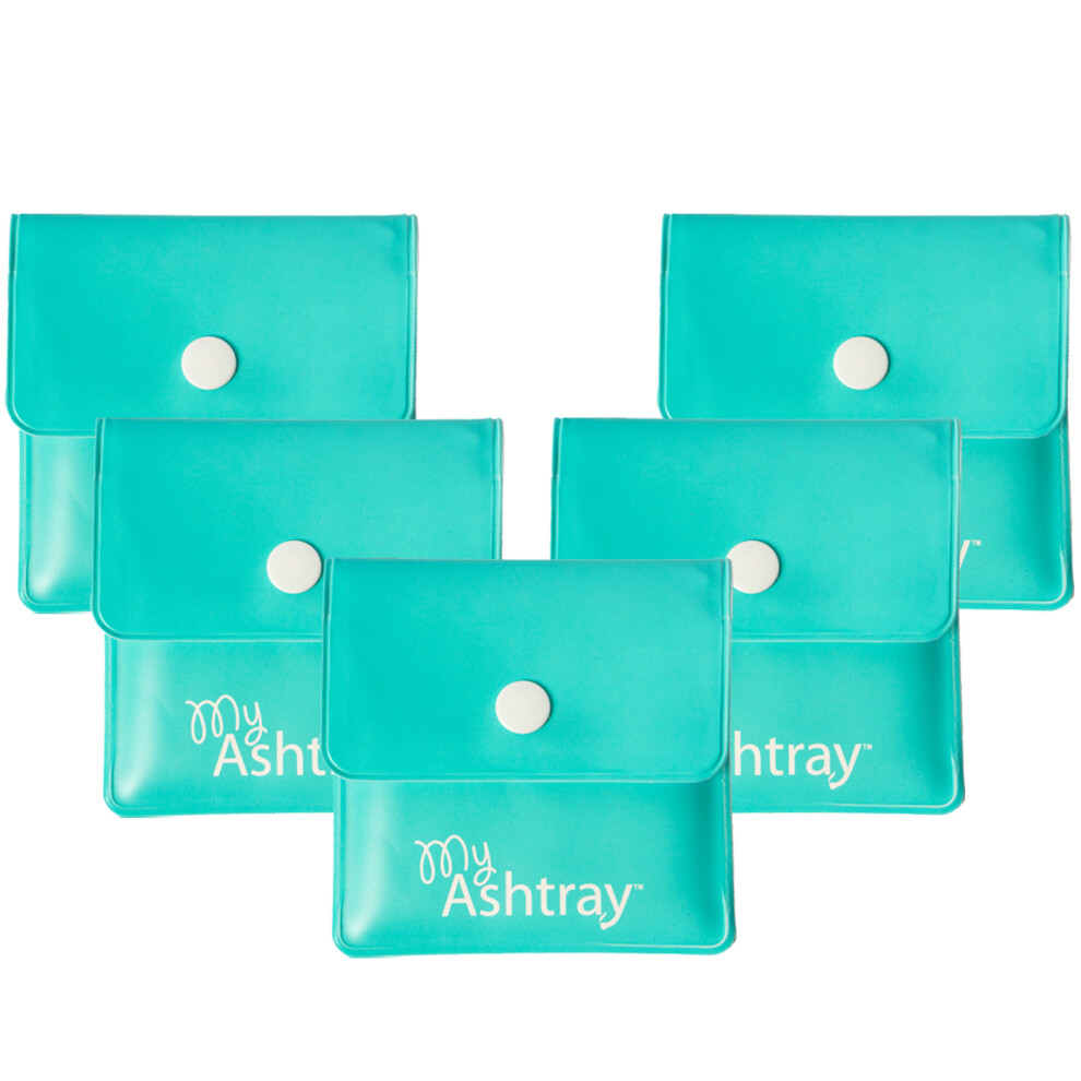 FIVE TURQUOISE POCKET MY ASHTRAYS