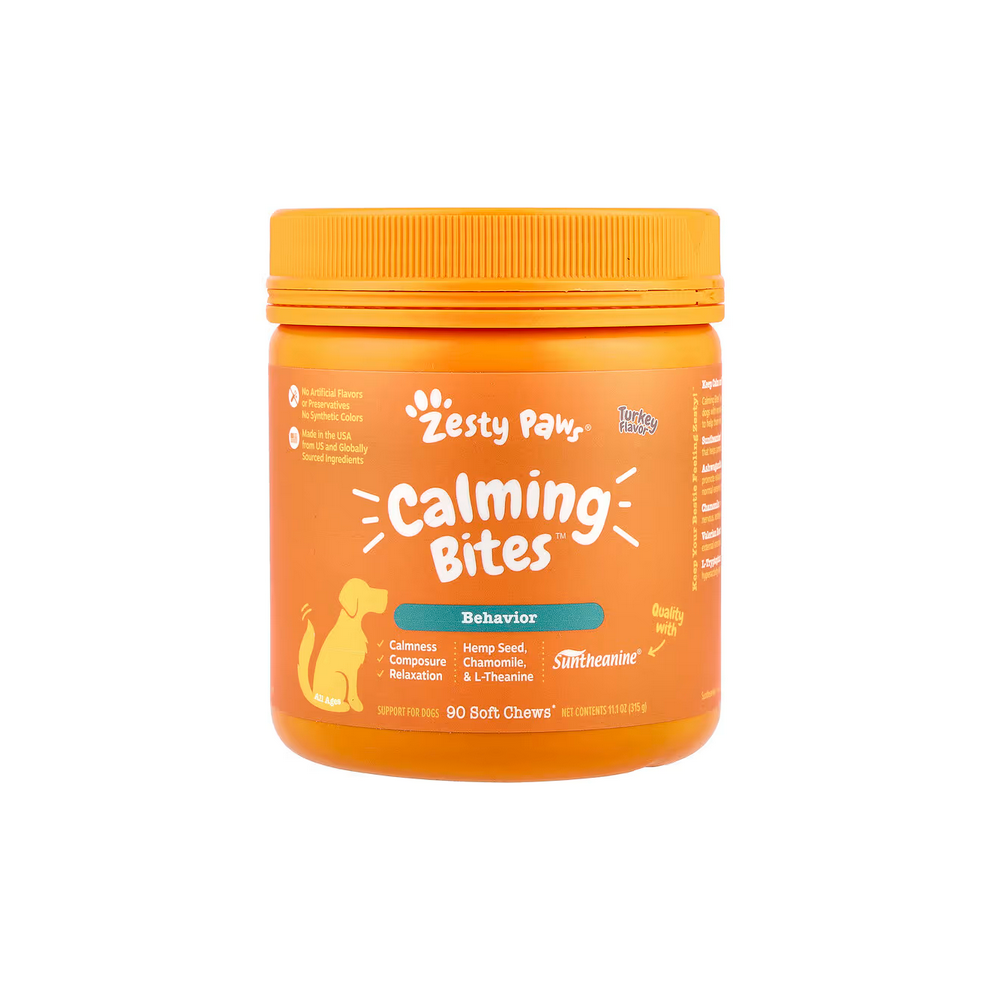 Zesty Paws, Calming Bites for Dogs, Stress & Anxiety, Turkey, 90 Chews