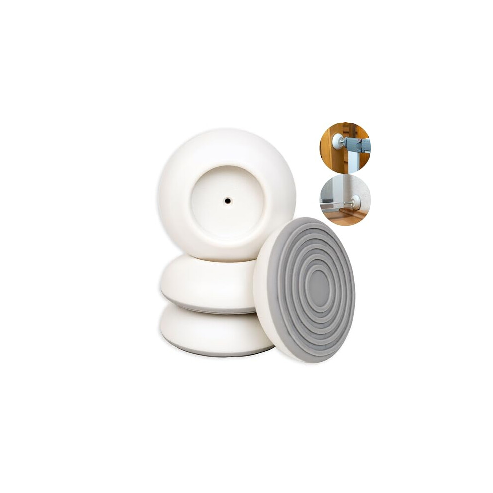 Stair Gate Wall Protector Pads, 4 pcs, White, for max. ? 1.61" Pressure Screw Heads, Protect Walls and Doorways from Children and Pet Gates, Baby Gate-image-OPC-PFJZSJ9-NEW