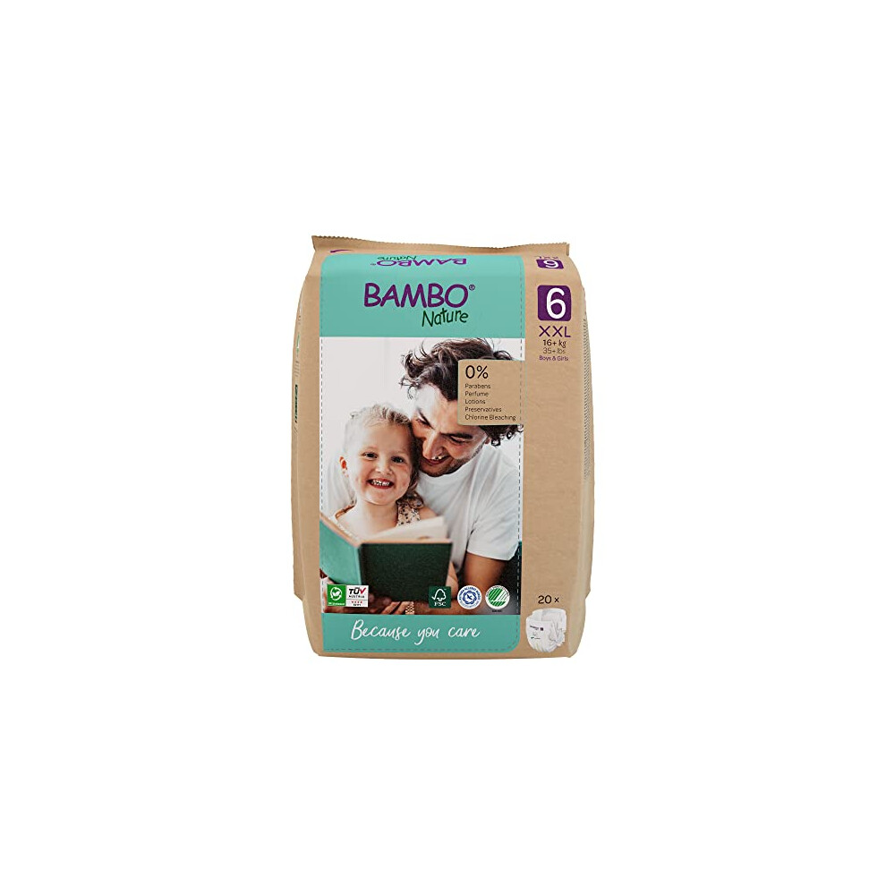 Premium Eco Nappies, Eco-Friendly Sustainable Nappies, Enhanced Leakage Protection, Secure & Comfortable Baby Nappies, Secure & Bambo Nature