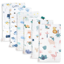 Maliton Muslin Cloths for Baby,6pk 50x25CM Burp Cloths for Baby Girls,100% Cotton Absorbent& Soft& Breathable 6 Layers Baby Muslins Pack,Muslin