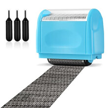 Address Blocker Stamp,Lindastas Wide Roller Stamp,Including 3-Pack Refills Confidential Roller Stamp, Data Defender Anti Theft and Privacy Safety(Blue
