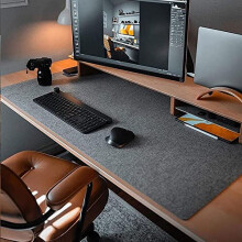 DawnTrees Desk Mat | Felt Desk Pad Protector | Office Felt Desk Mat | Keyboard Pad | Extra Large Mouse Pad? (Dark Grey, 100X40CM)