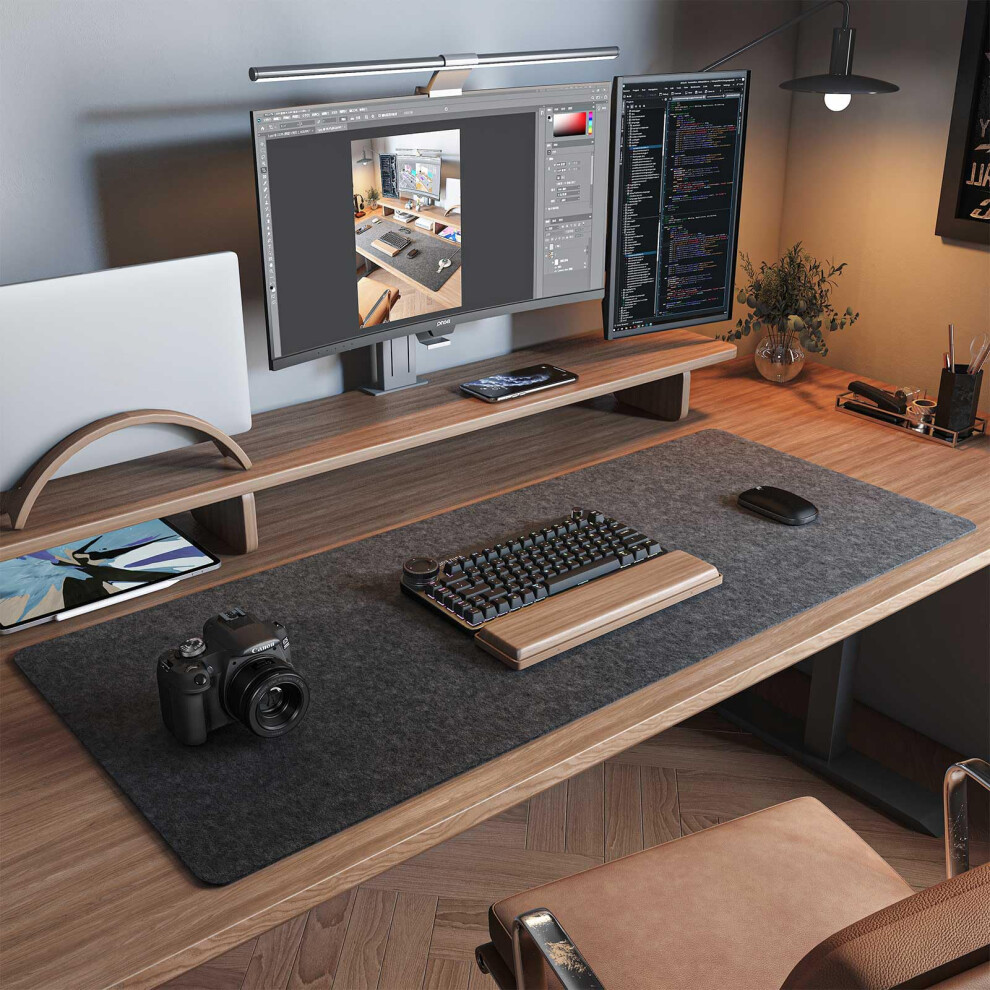 Dawntrees Desk Mat | Felt Desk Pad Protector | Office Felt Desk Mat | Keyboard Pad | Extra Large Mouse Pad? ( 120X50cm) Dark/Grey 90569890