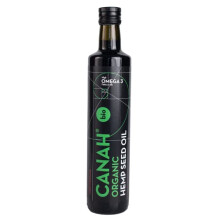 Canah? Organic Hemp Seed Oil 500 ml - Cold Pressed Unrefined, Vegan, Rich in Omega 3 Omega 6 Fatty acids & Vitamin E, Certified Kosher + Bonus Free