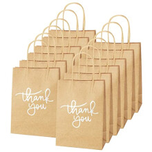 24 Pack Paper Party Bags,Kraft Paper Party Bags with Handles for Birthday,Business,Boutique,Wedding and Party Celebrations(Silver)