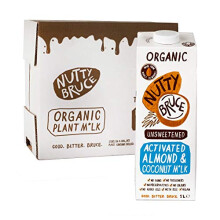 Nutty Bruce - Unsweetened Activated Almond & Coconut Milk - Certified Organic & Vegan Alternative Milk, No Preservatives or Added Oils, Lactose Free,
